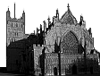 Outline of Exeter Cathedral.